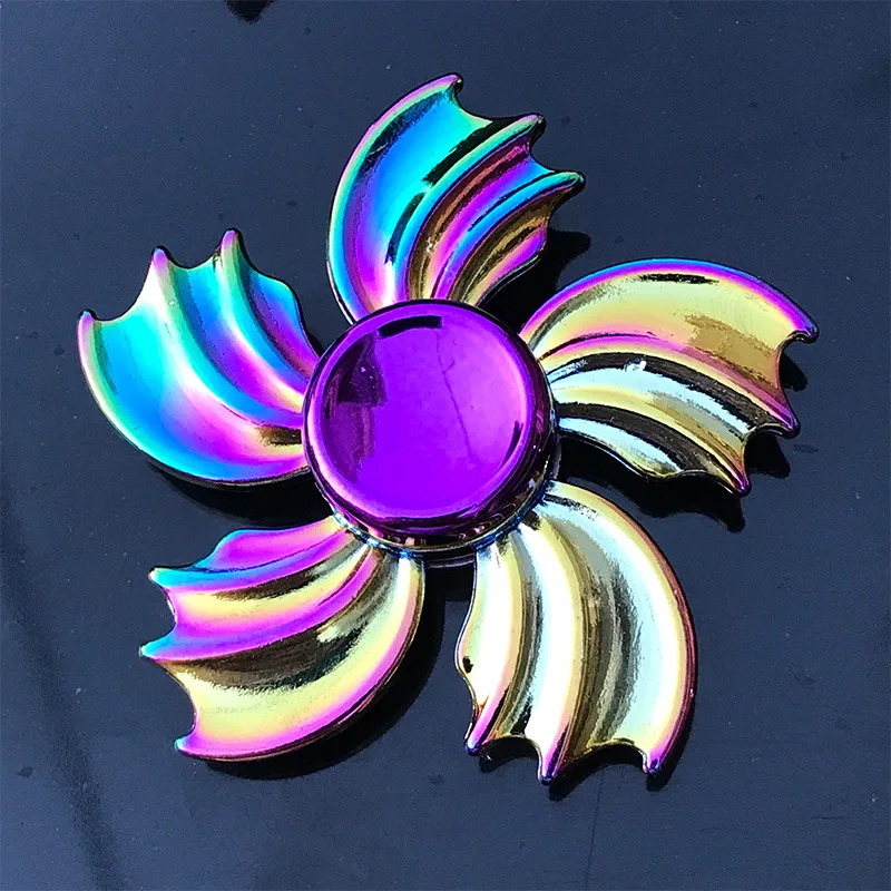 Metal Rainbow Fidget Spinner Gradient Color Mute Bearing EDC Hand Spinner Fingertip Gyro Anti-Anxiety Christmas Kids Adult Toys