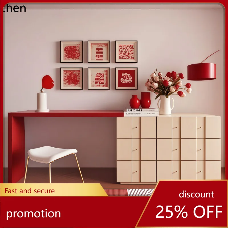 

HXL Solid Wood Dressing Table and Chest of Drawers Integrated Makeup Table Storage Bedside Cabinet Makeup Desk