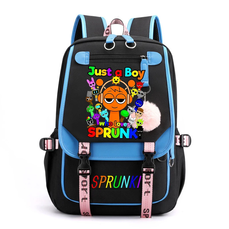 

New Sprunki Cartoon Print Backpack Women Large Capacity Travel Bags Incredibox Sprunki School Bags Teenage Girl Outdoor Knapsack