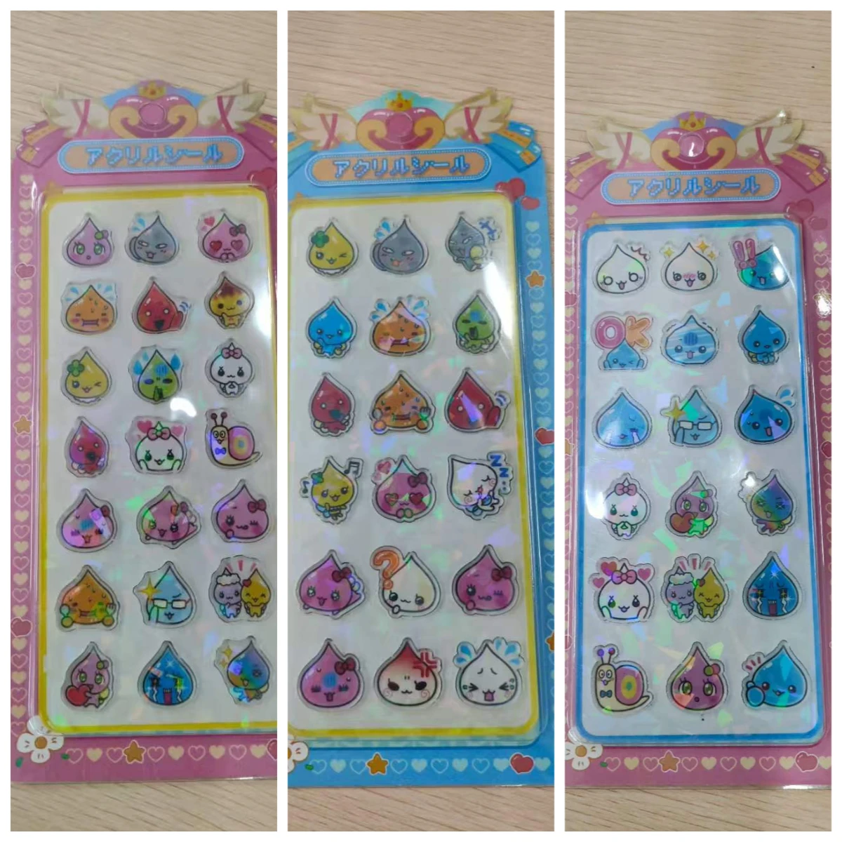 Kawaii Awawa‑chan 3D Resin Stereo Stickers Crystal Drop Glue Decal DIY Phone Case Scrapbook Journal Cartoon Decor Sticker