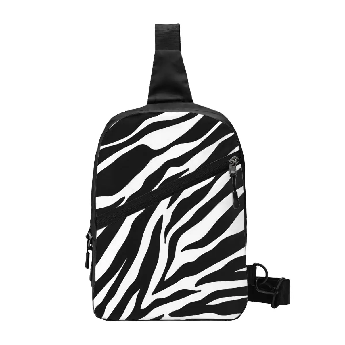 Bolso de pecho con patrón de cebra para hombre, bandolera, mochila, bolso de pecho, viaje, senderismo, mochila, bolso de hombro