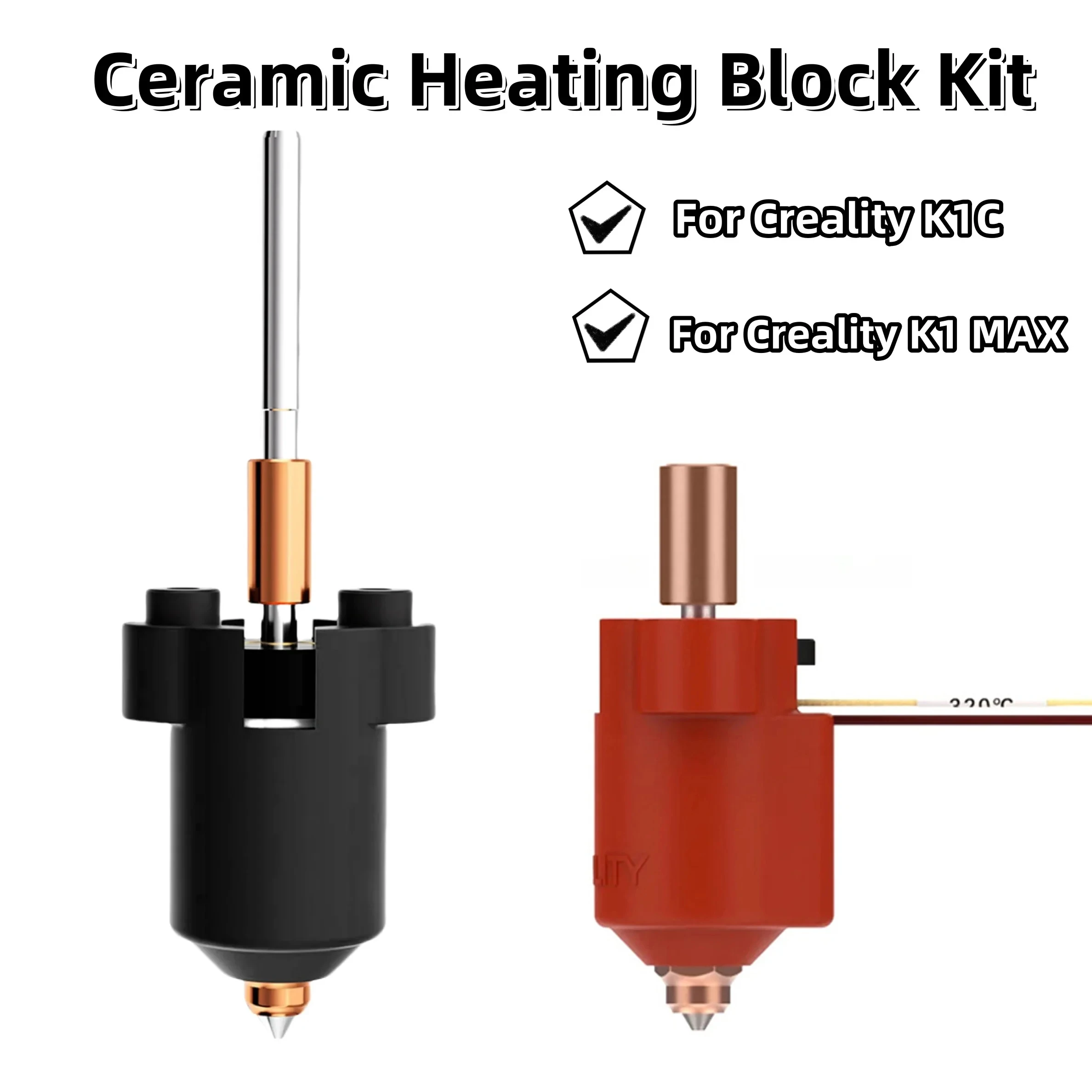 Ceramic Heating Block Kit for Creality K1 and K1 Max,Upgrade Hotend,Higher Temperature Resistant, Faster Speed, 3D Printer Parts