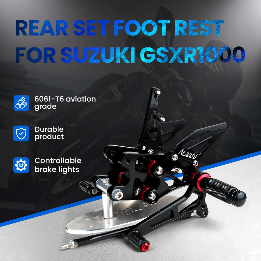 

CNC Motorcycle Adjustable Rear Foot Rest rearset For SUZUKI GSXR1000 Foot Pegs Pedal Footrest GSX-R GSXR 1000 GSX1000R K5 K6