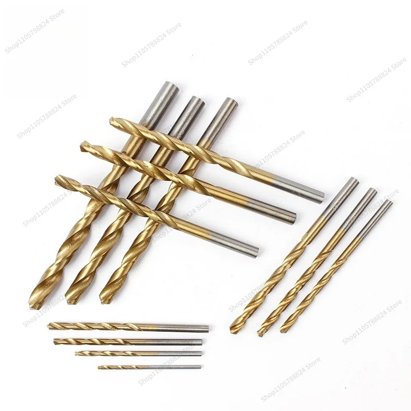 For 13Pc Titanium Plated Twist Drill Iron Leather Wood Plate Plastic Hand Drill Hole Opening Woodworking Tools