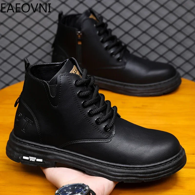 Men Winter Boot Keep Warm Easy To Clean Mens Biker Boot Mens Anti-slip Trendy All-match Hiking Shoe Man Lightweight Main Push