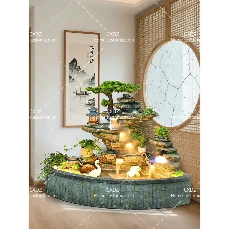 Rockery Circulating Water Fountain Home Living Room Fish Tank Entrance Balcony Courtyard Lucky Decoration Waterfall Ornament