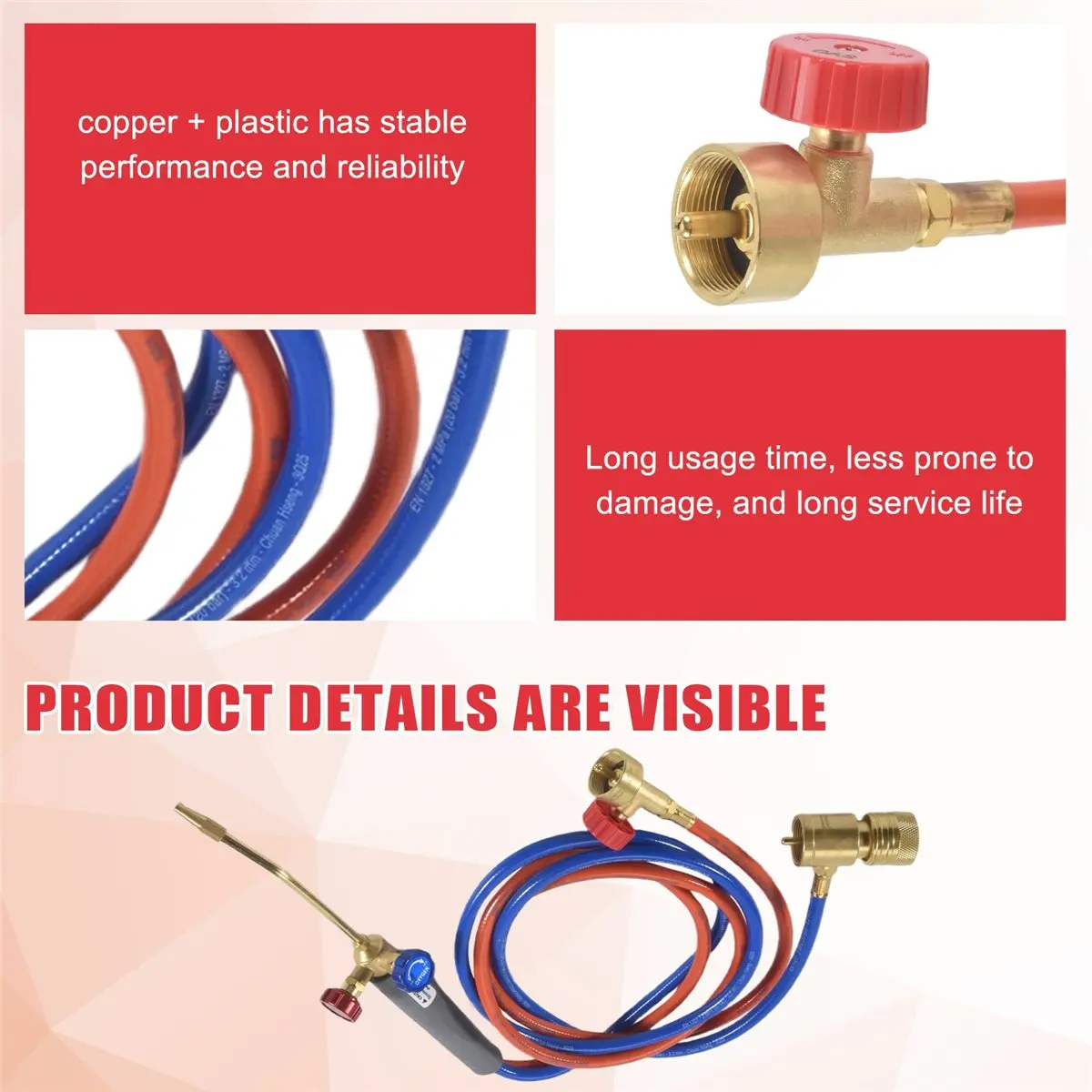 A50U Light Weight Brass Oxygen MAPP/Propane Gas Welding Torch for Brazing Soldering(Cylinder Not Included)