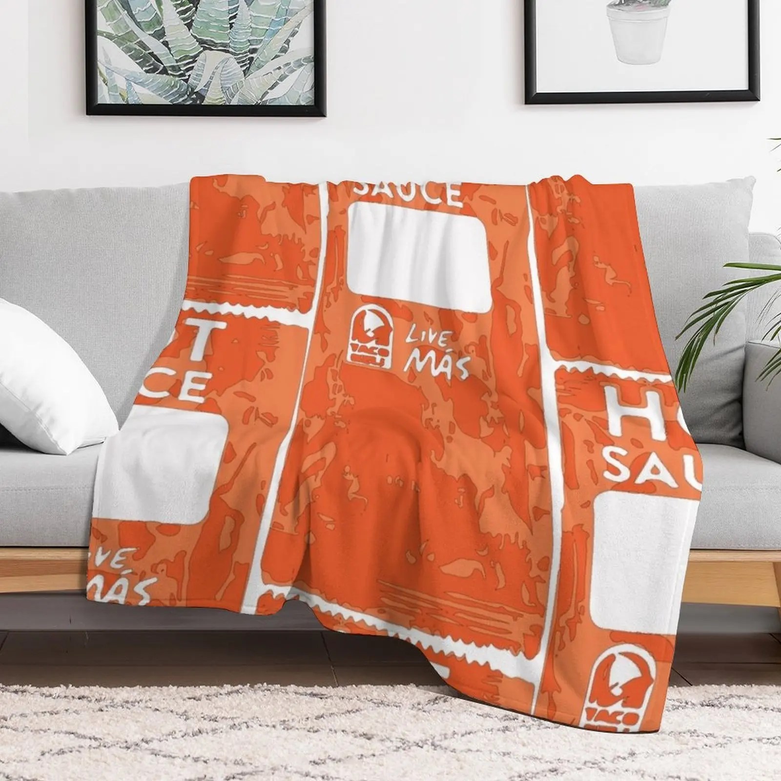 Taco Bell Hot Sauce Packet Throw Blanket Shaggy Heavy Extra Large Throw Polar Blankets