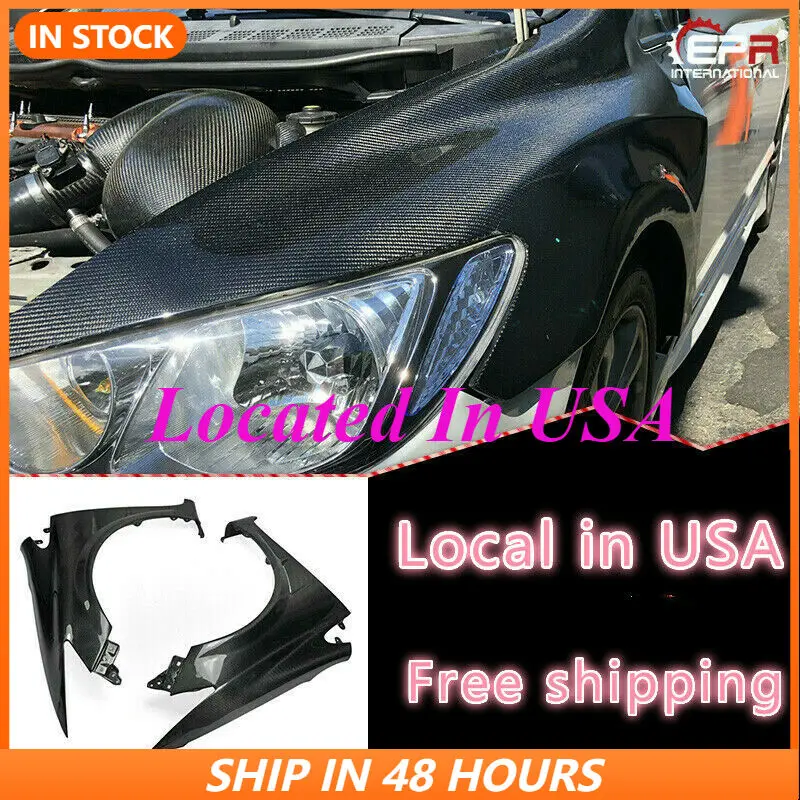 For 12-14 9th Honda Civic FB2 FB4 FB6 JS Style Carbon Front Fender Mudguards Trim Bodykits