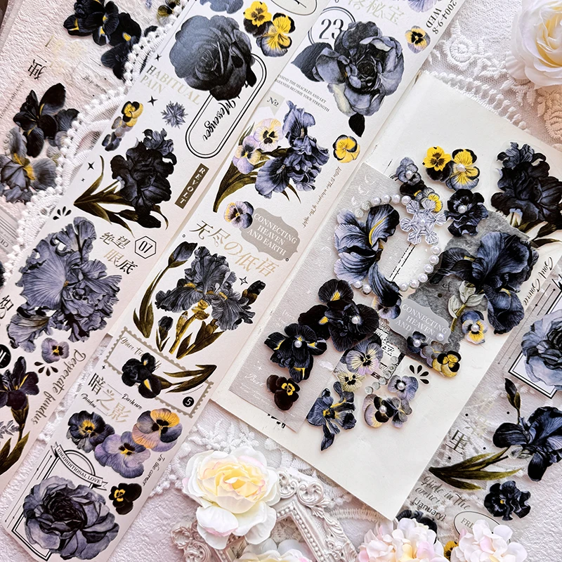 60 مللي متر * 6 متر خمر زهرة القزحية المشهد PET الشريط الإبداعية لتقوم بها بنفسك مجلة المواد الكولاج سجل القصاصات القرطاسية #2