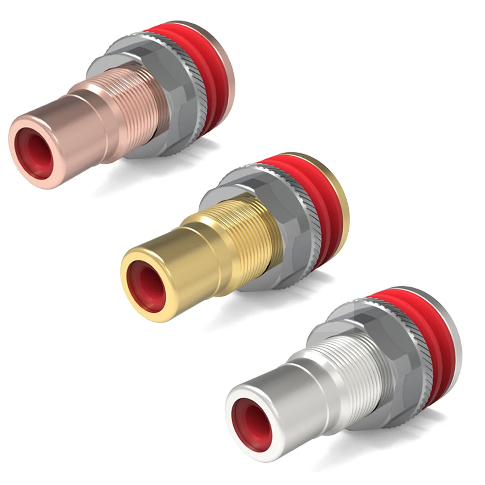 Monosaudio C404 99.995% النحاس النقي أنثى RCA وصلة مرفاع Hifi الصوت والفيديو TV CD DAC إشارة المدخلات الناتج محطة محورية