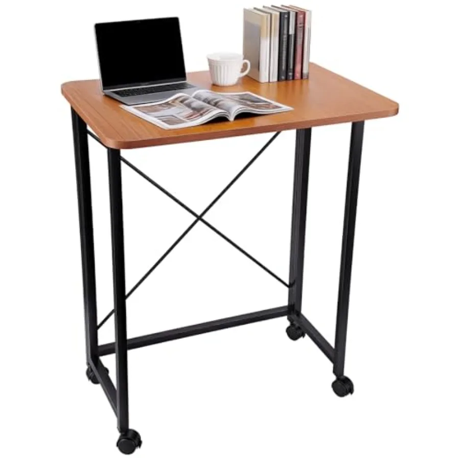 

Складной столик-тумба для ноутбука 23,6 дюйма, мобильный, на колесиках, для портативного офиса, для небольших помещений, для дивана, кровати, цвет дуб