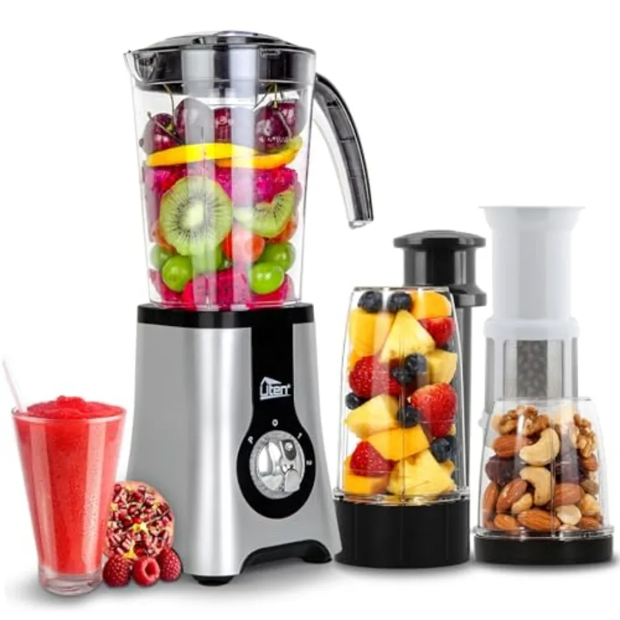 

5-in-1 Smoothie Blender 42 oz/1.25L, Multi-Functional Mixer, Smoothie Maker, Juicer, Grinder with 304 Stainless Steel Blades, B