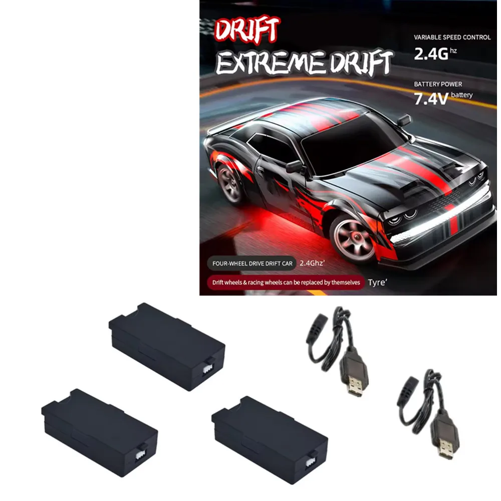 

2/3/4 шт. аккумулятор 7,4 В 500 мАч/кабель для зарядки USB/использование для радиоуправляемого автомобиля SG218 PRO