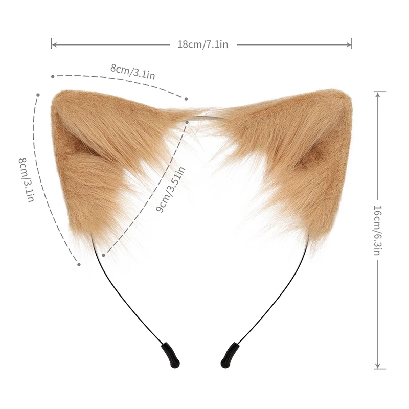 Neue Halloween-Party einstellbare Simulation Fuchs Schwanz Plüsch Fuchs Ohren Haarband Cosplay Anime Ausstellung Dress Up Zubehör – Detail 16