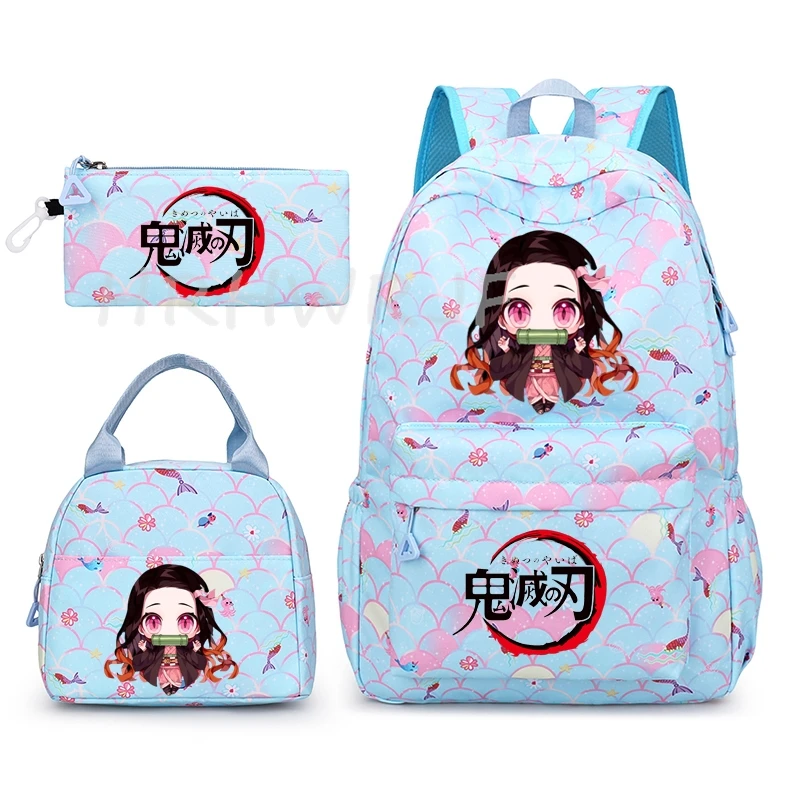 Demon Slayer nezuko kamado Backpack Cute School Bags For Girls Boys Pockets Kawaii Teens Laptop Backpack Harajuku Mochilas YK2 view 5