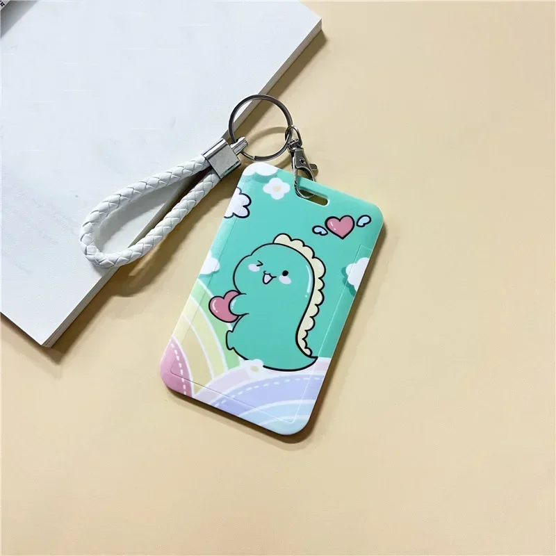 1Pc Einfarbig Student Bus ID Karte Schutzhülle Schlüsselring Schule Zugang Tür Karte Kreditkarte Halter Tasche Set schlüssel Kette