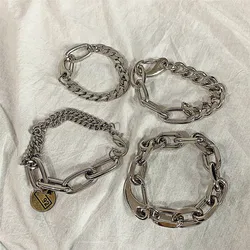 JONew-Bracelet Punk Hip-Hop Classique pour Homme, Optique Exagérée, Double Pendentif, Lien Rond, Bijoux, Vente en Gros, 2020