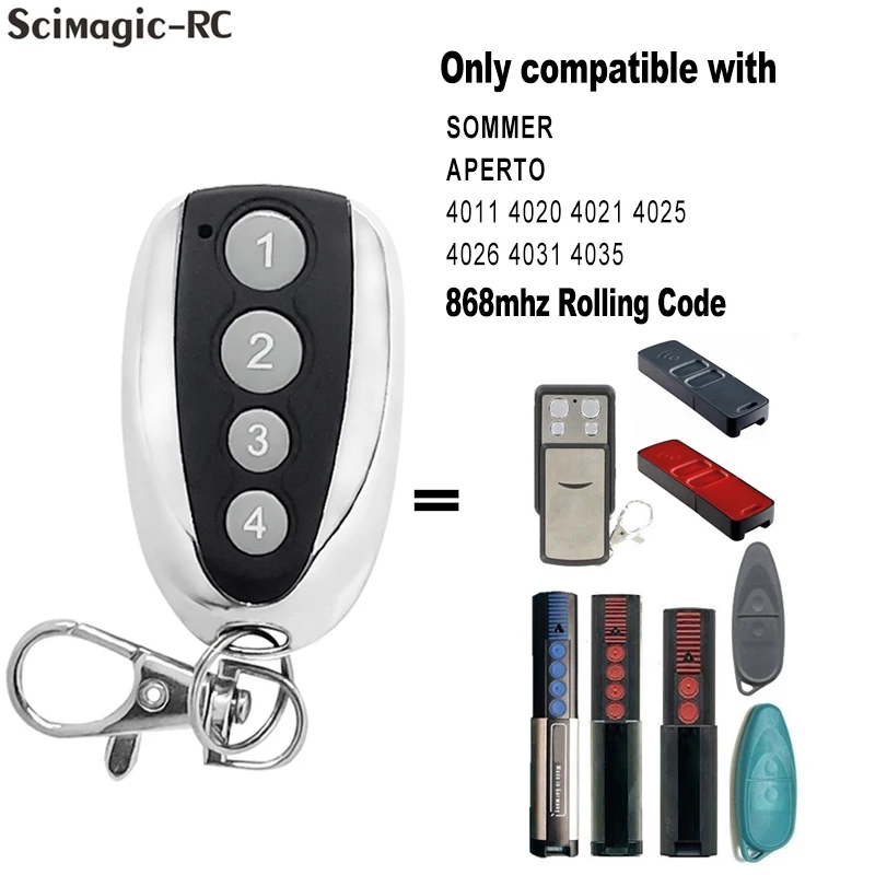 SOMMER 4011 4010 4026 4020 4025 4031 4035 APERTO 4025 TX02-868-2 4020 TX-03-868-4 Garage Door Remote Control 868mhz Rolling Code