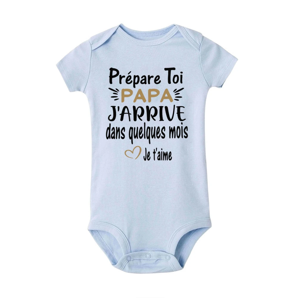 Get Ready Dad I\'ll Be Here in A Few Months Baby Romper Pregnancy Announcement Clothes Jumpsuit Infant Short Sleeve Bodysuits