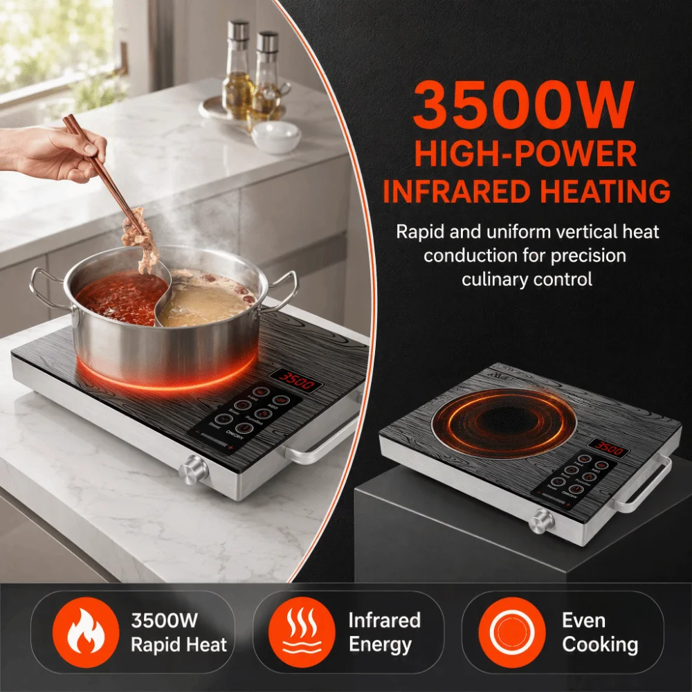 3500 W Infrared Cooker 6 Levels Appointment Function Electric Ceramic Stove Touch Screen Intelligent Household Electric Stove