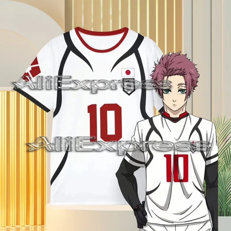 

Blue Lock Japan U20 White Cartoon Anime Cosplay Men Jersey Summer Short Sleeve Tee Tops 2025 Fashion Women T-shirt，Moto T