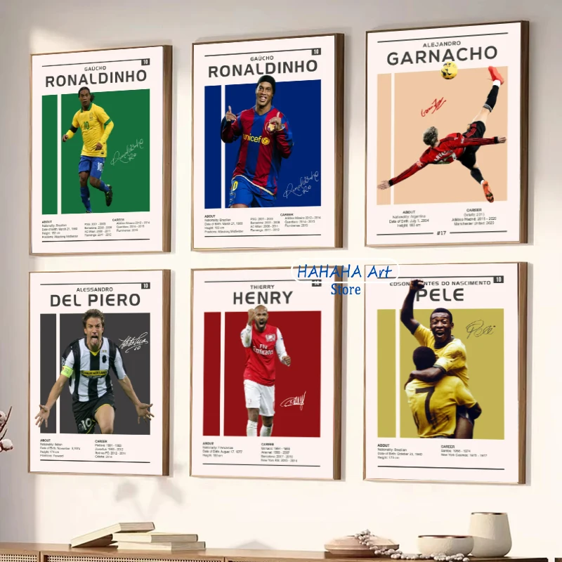 Famous Football Star Soccer Sports World Athlete The Best Player Poster Print Wall Art Pictures Canvas Painting Room Home Decor