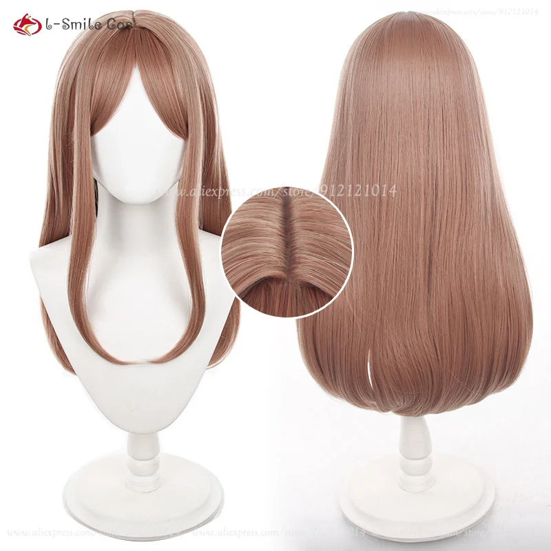 Soyo Nagasaki Cosplay Wig 70cm Long Brown Cruly Cosplay Anime Wigs Heat Resistant Synthetic Hair Halloween + Wig Cap