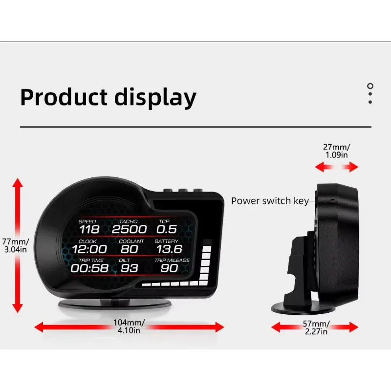 

Hot Sale Promotion Price New LCD Car Gauge F15 HUD Universal Car Temperature 2 GPS Auto Display