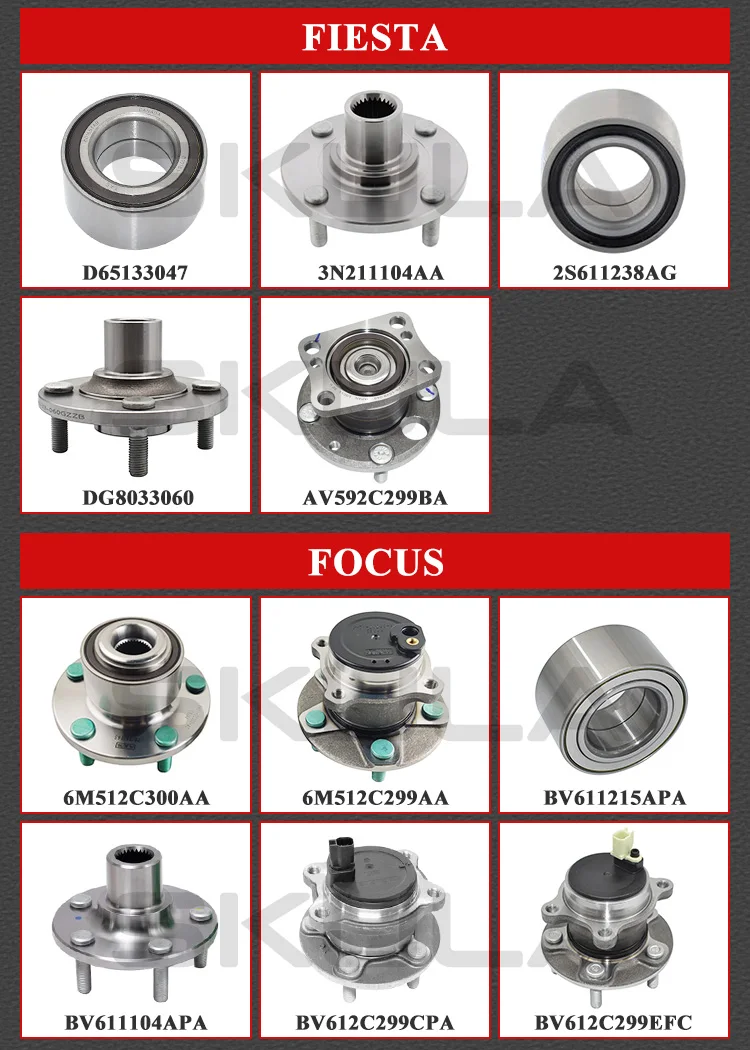 SKULA Wholesale Wheel Hubs Bearing for FORD Fiesta Focus Mondeo Mustang Ranger Everest Escape Ecosport Transit Edge Kuga Lynx