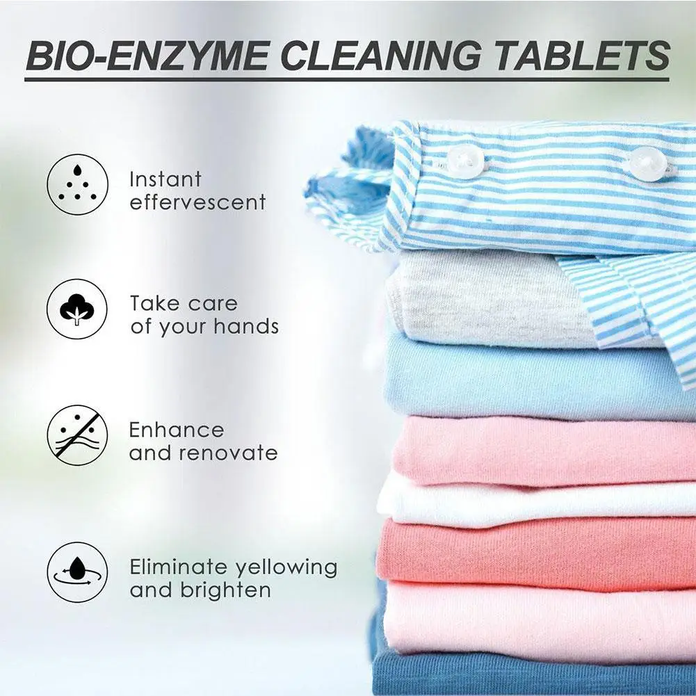 1/2/3/5PC Universal Stain Removal Cube Powerful Cleaning Effervescent Effervescent Multi-functional Tablets Enzyme Cleaning