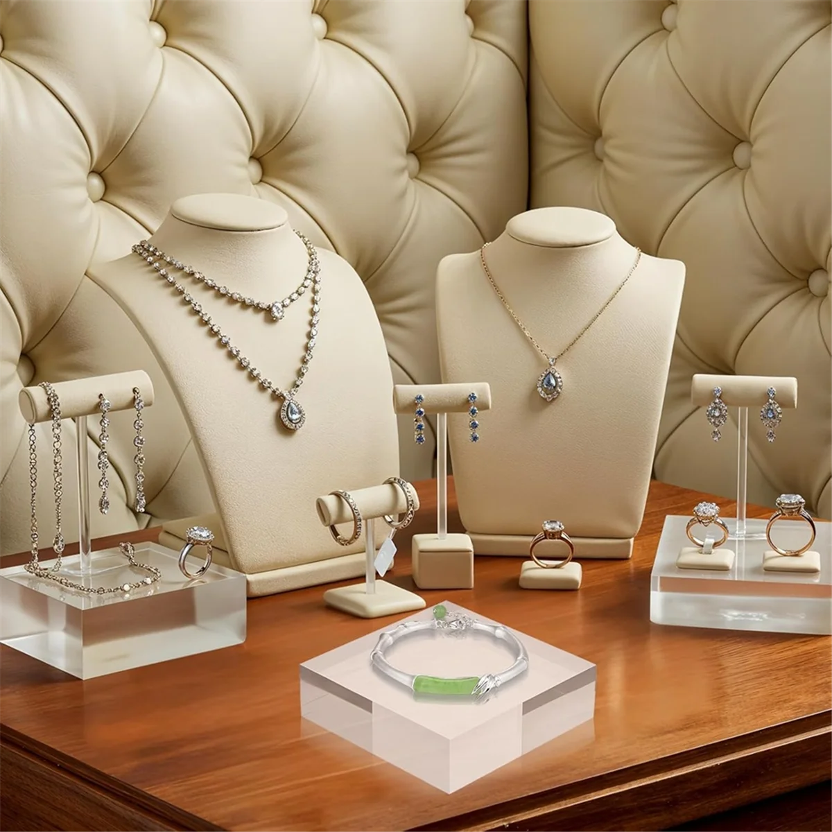 AA25 4 шт. квадратные акриловые блоки для дисплея, 4 х 4 х 1 дюйм полированные акриловые кубики, подставка для аксессуаров для кольца для торта