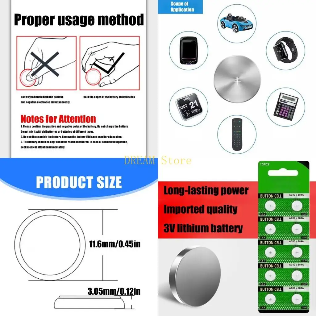 10pcs LR54 RELOD BATERIAS AG10 Botón Batería celda 1.5V 189 389 390 LR1130 LR54 Mejor venta