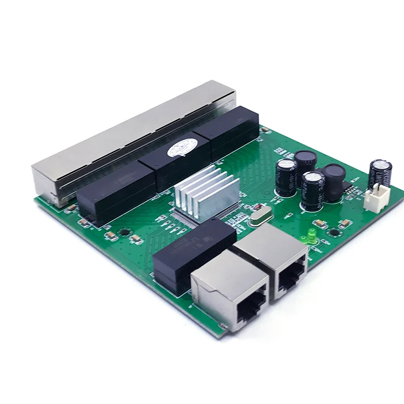 อุตสาหกรรมโมดูลสวิทช์ Ethernet 8พอร์ต Unmanaged10/100/1000Mbps Board OEM พอร์ตการตรวจจับอัตโนมัติ PCBA คณะกรรมการ5V12V24V36V48V