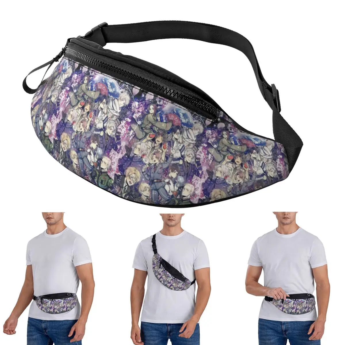 

Crossbody Waist Bag Hetalia Group World Stars (1) Men Women Fanny Pack Travel Running Money Phone Pouch