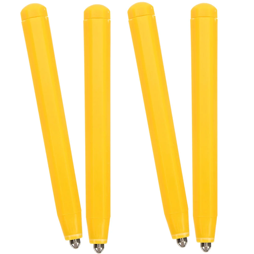 4 Pcs Magnetic Drawing Board Pen Painting Writing Bead Game Pens Yellow Small Handheld Child