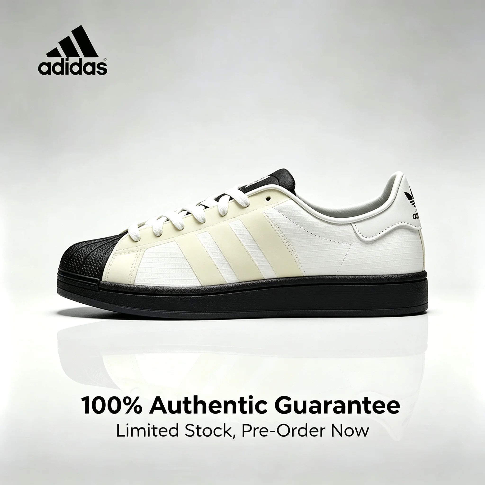 adidas Originals Superstar 2 Comfortable Versatile Women's Shell Toe Classic Sneakers Men's White Black KJ6573
