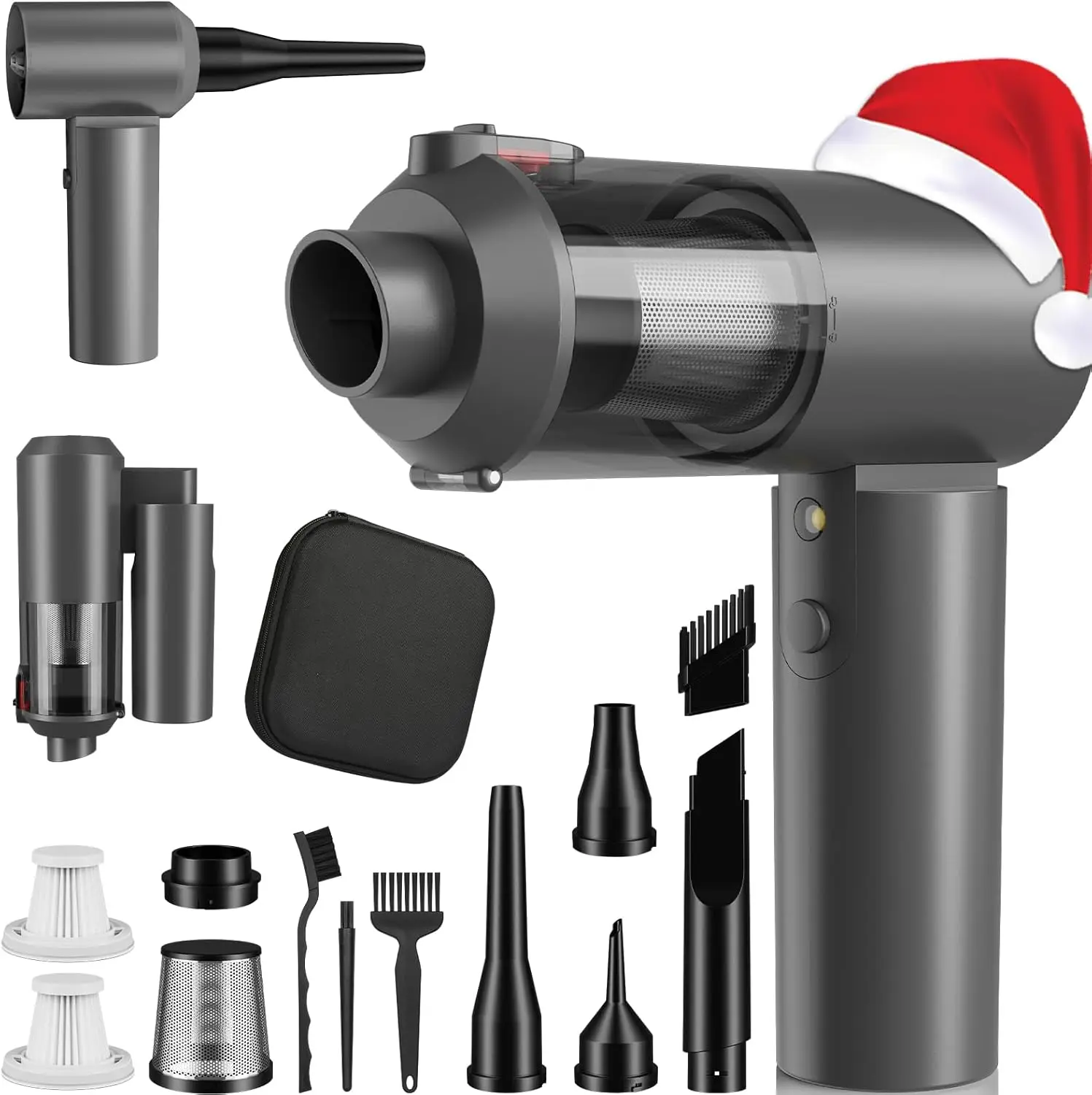 

Portable Cordless Car Vacuum 16000PA with 4-in-1 Attachments, Rechargeable Handheld for Pet Hair, Car & Home Cleaning