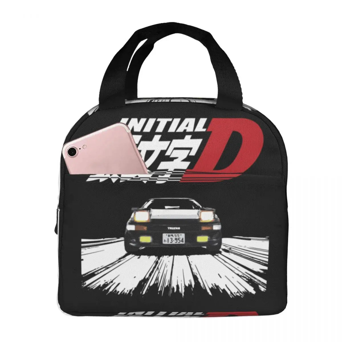 Mountain Drift Racing Initial D Insulated Lunch Bags for Women Resuable Thermal Cooler Bento Box Work School Travel