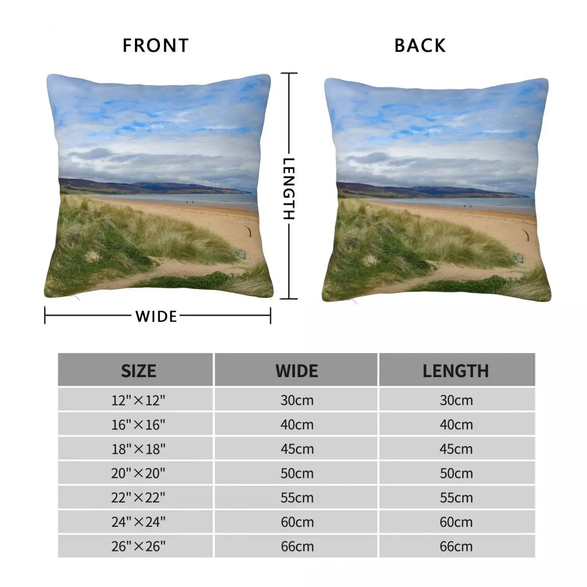 Brora Beach Sutherland Scotland Square Pillowcase Polyester Linen Velvet Creative Zip Decor Bed Cushion Case