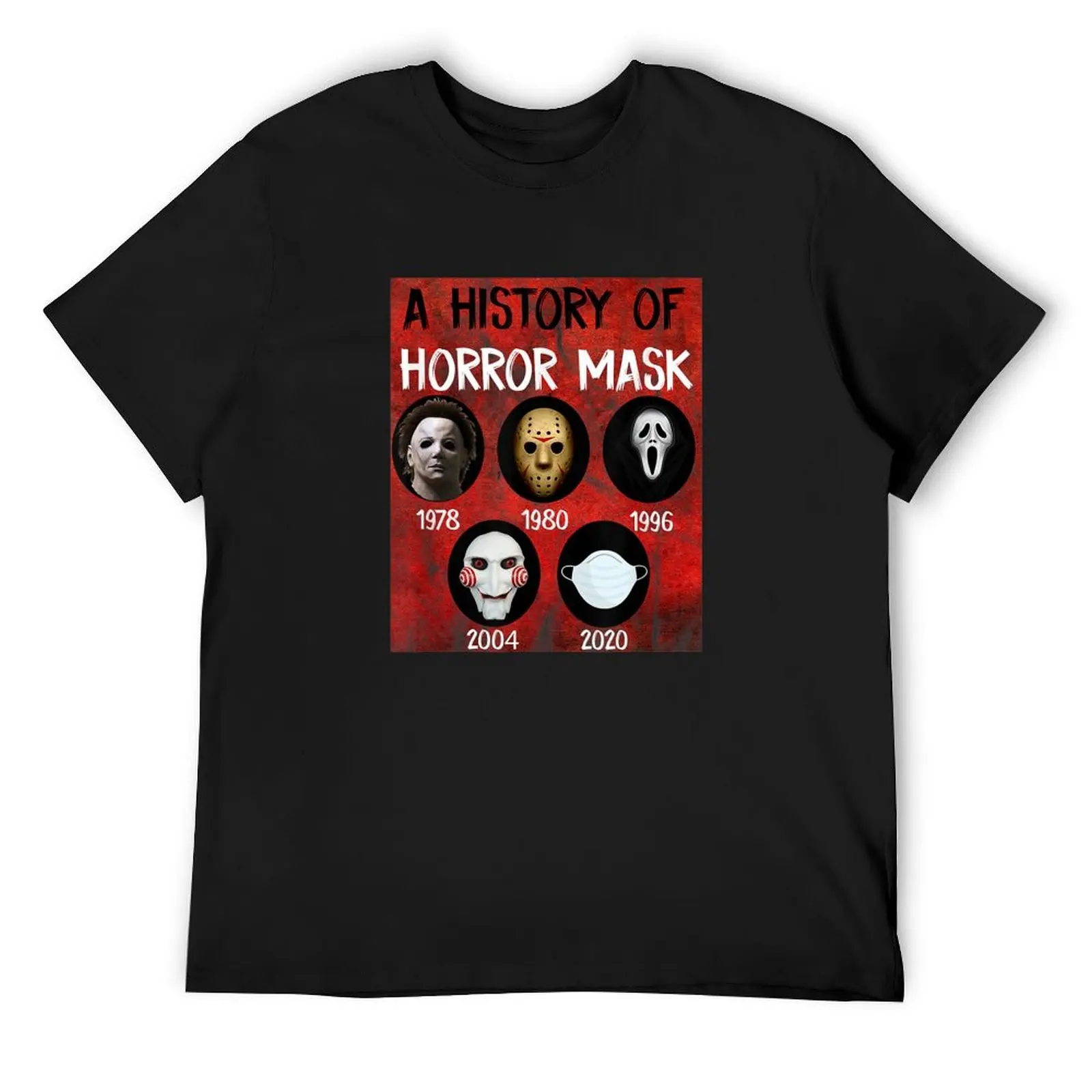 Horror masks history Halloween costumes T-Shirt vintage clothes anime tshirt korean fashion Men's t-shirt