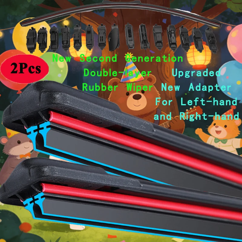 

For BMW X3 F25 SUV xDrive sDrive 2010 2012 2013 2014 2015 2016 2017 Red Car Brushes Double Rubber Car Windshield Wiper Blades