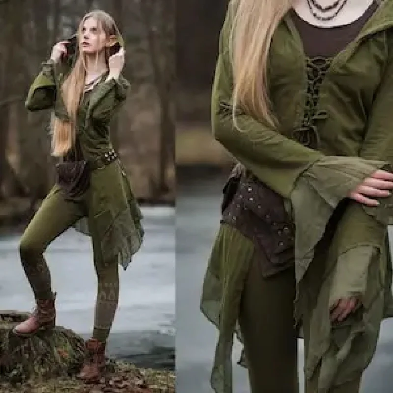 

❤️❤️❤️Enchanted Elven Cloak Pixie Cape Fairy Costume Forest Green Cloak Medival Dress Fairy Outfit Elf Cosplay Fantasy Hal❤️⭐️❤️