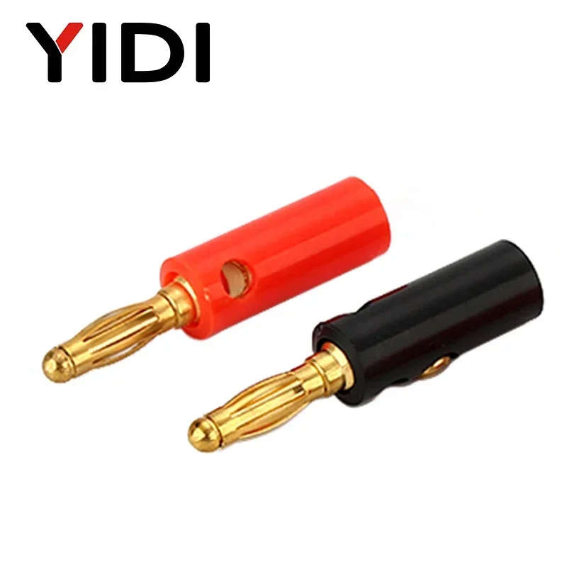 4mm Black Red Audio Speaker Screw Banana Gold Plate Plugs Connectors Binding Post Cable Wire