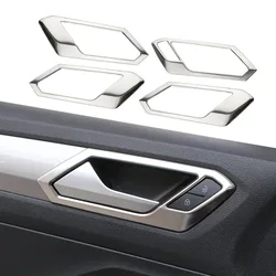 Inner Door Handle Cover Sticker Trim for Volkswagen VW T-Roc TROC 2018 - 2024 4Pcs Stainless Steel Car Accessories