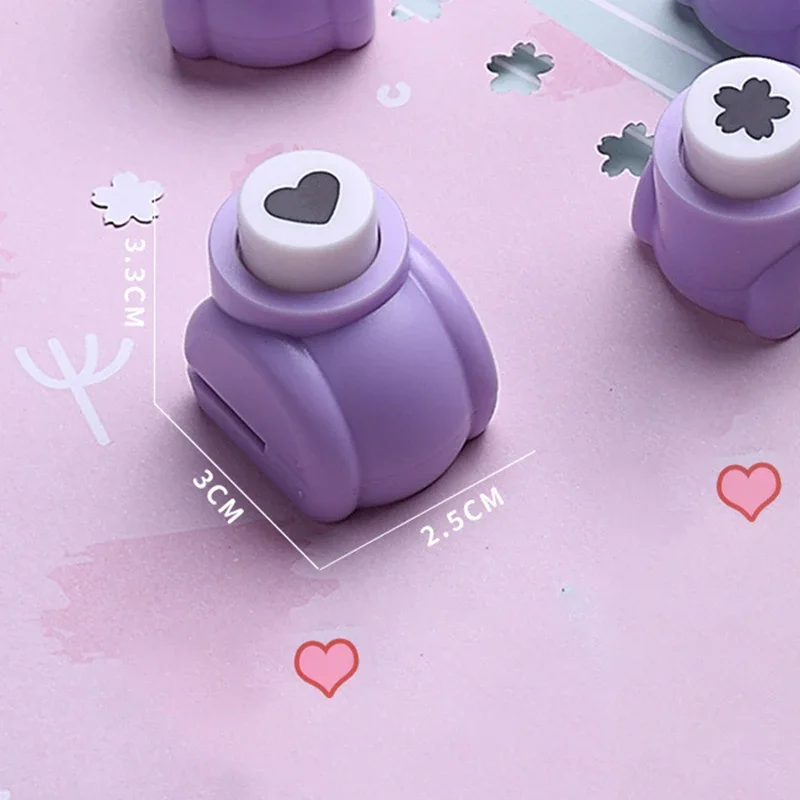 11PCS Purple Mini Paper Punches DIY Crafts Tool Embossing Punches Kindergarten Handmade Hole Puncher For Scrapbooking Gift Card