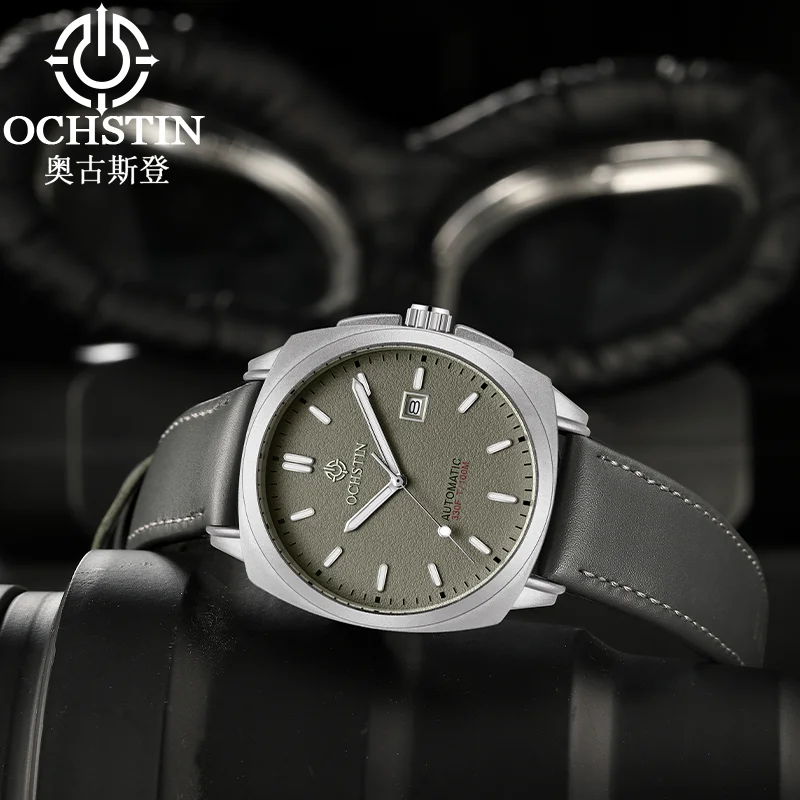 OCHSTIN New Man Leather Strap Wristwatch Men's Architect Series Automatic Mechanical Movement Watches Luxury Waterproof Clock
