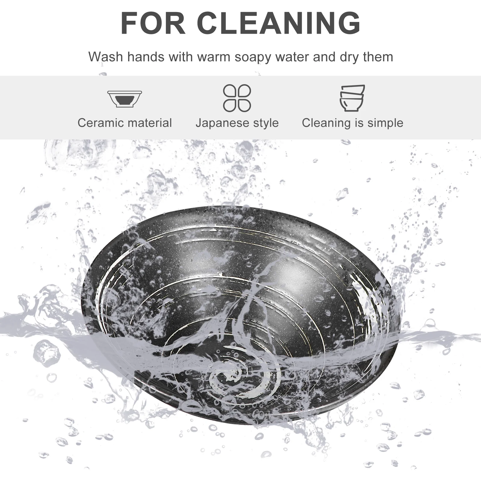 

Ceramic Food Bowl Japanese Design Easy Hot Cold Meals Soup Noodles Fruits Tableware Ceramic Bowl