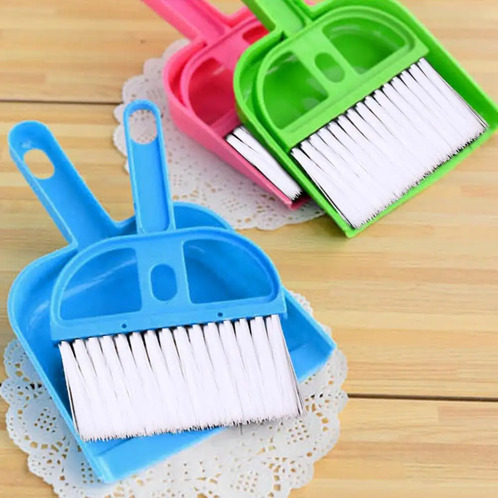 Mini Broom and Dustpan Set with Garbage Shovel for Desktop Cleaning Plastic Portable Hand Brush Sweeper Dustpan Keyboard Cleaner