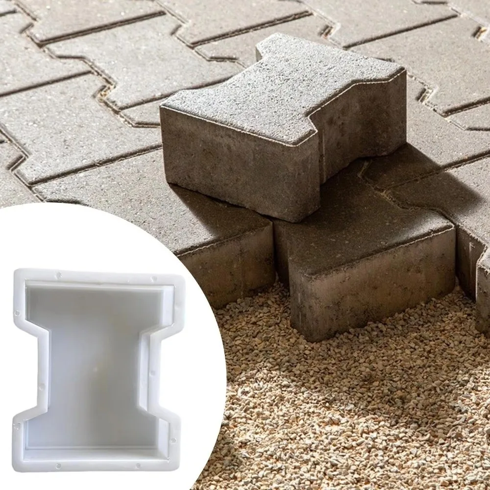 New Plastic I Shape Brick Mold Easy Release Reusable Concrete Paver Mold Thickened I Shape Cement Brick Form Garden Walkway